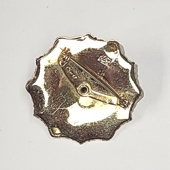 🦋 CORO PEGASUS BLUE & GOLDTONE PIN BROOCH - Picture 3 of 6